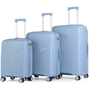 סט 3 מזוודות קשיחות בלתי שבירות PP דגם STAMFORD מבית המותג היוקרתי POLO CLUB - כחול