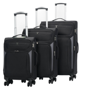 סט 3 מזוודות בד רכות וקלות מבית POLO CLUB דגם Florida - שחור