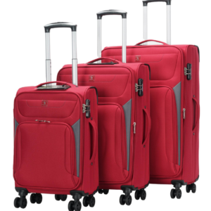 סט 3 מזוודות בד רכות וקלות מבית POLO CLUB דגם Florida - אדום