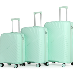 סט 3 מזוודות קשיחות בלתי שבירות PP דגם STAMFORD מבית המותג היוקרתי POLO CLUB - ירוק