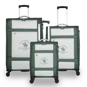 סט 3 מזוודות בד XL מתרחבות בעיצוב מודרני מבית המותג היוקרתי POLO CLUB דגם LOS ANGELES - ירוק באז'