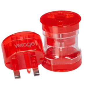 מתאם אוניברסאלי לנסיעות מבית חברת VERAGE דגם Universal Travel Adapter - אדום