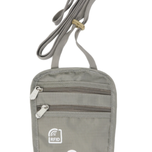 פאוץ' לנסיעות על הצוואר מבית VERAGE הכולל הגנת RFID בעל שני תאים הנסגרים ע"י רוכסנים