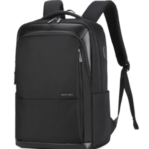 תיק גב עסקי ללפטופ מסדרת הפרימיום מבית המותג AOKING למחשב 15.6" יציאת USB מובנה - שחור