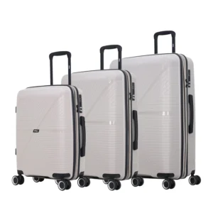 סט מזוודות קשיחות איכותיות בלתי שבירות PP דגם LYNX מבית המותג GIPRO JAPAN - שמפניה