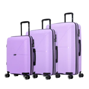 סט מזוודות קשיחות איכותיות בלתי שבירות PP דגם LYNX מבית המותג GIPRO JAPAN - לבנדר